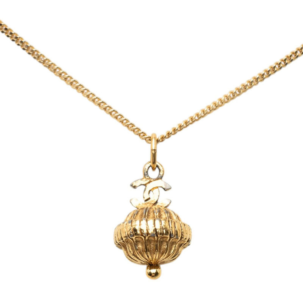 CHANEL Vintage Gold Logo Necklace